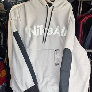 Nike Air Men's Light Gray and Black Hoodie